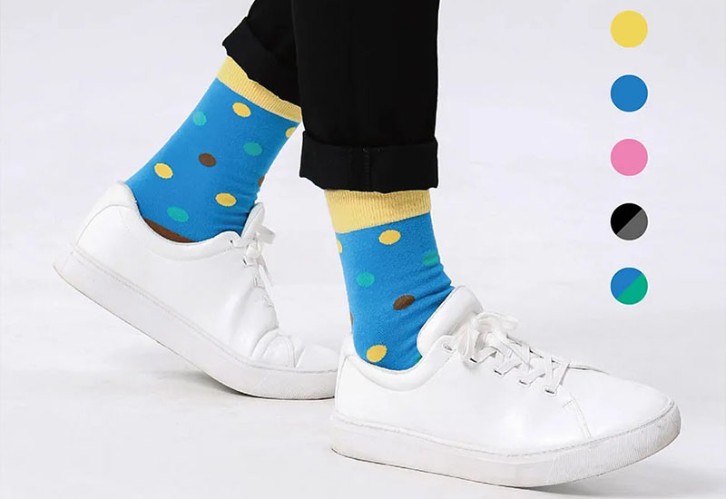 Best Tag 大圓點襪藍 厚襪款(2種尺寸)